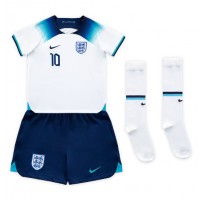 Koszulka piłkarska Anglia Raheem Sterling #10 Strój Domowy dla dzieci MŚ 2022 tanio Krótki Rękaw (+ Krótkie spodenki)